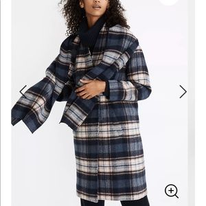 Madewell Plaid Scarf Coat